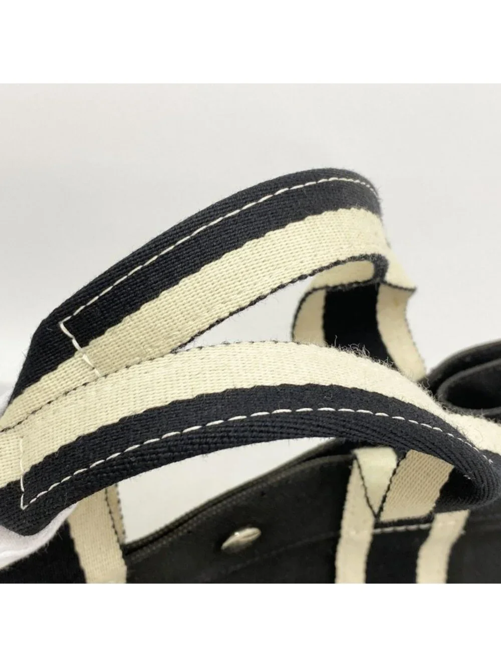 Hermes Tote Bora PM Canvas Black Silver